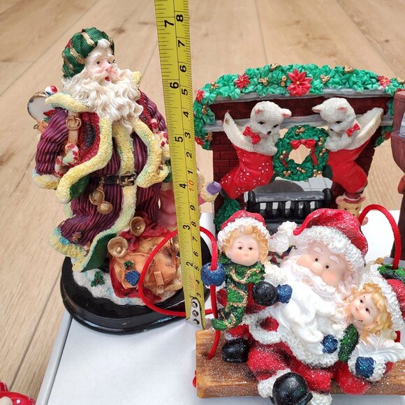 Vtg Lot of 10 Christmas Figurines Statues Holiday Ornaments Table Decor Santa - Picture 4 of 16